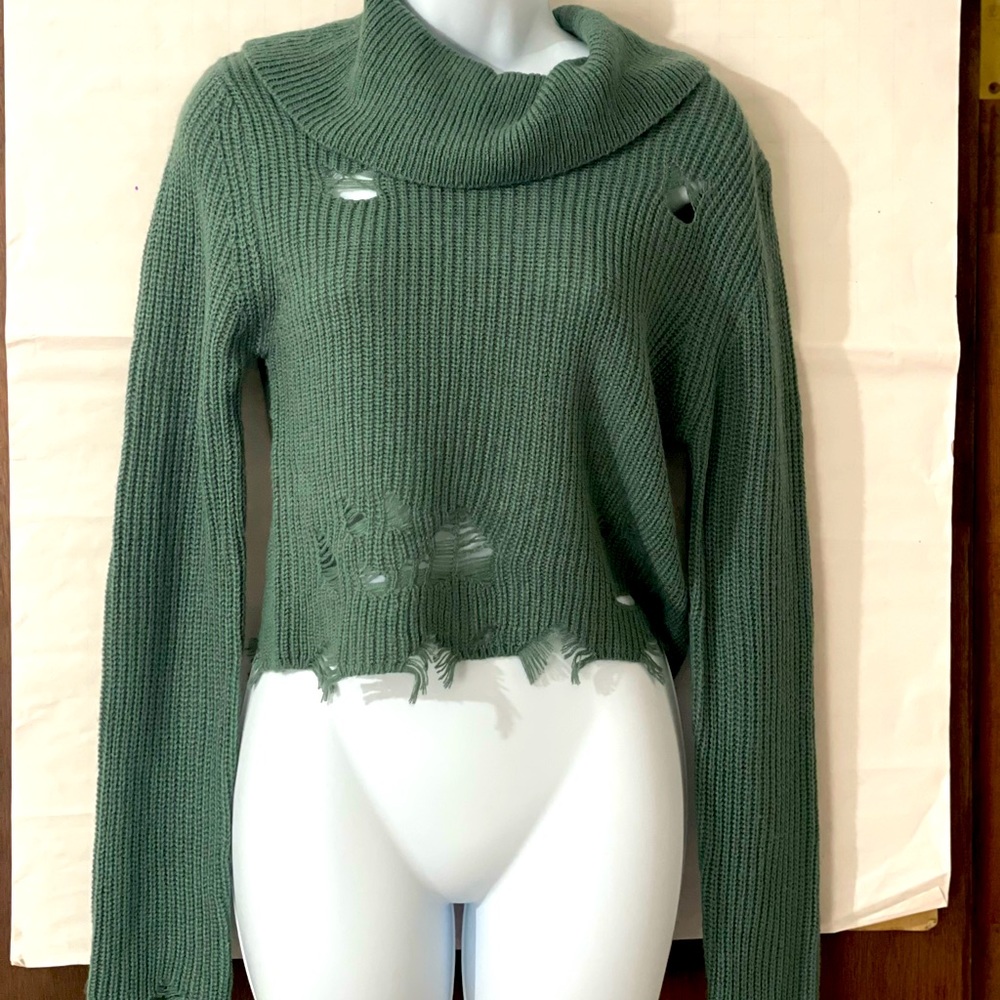 Juniors green sweater - No Comment Clothing